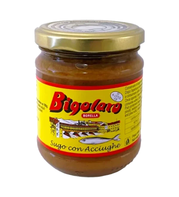 Ančiuvių padažas, bigoli in salsa