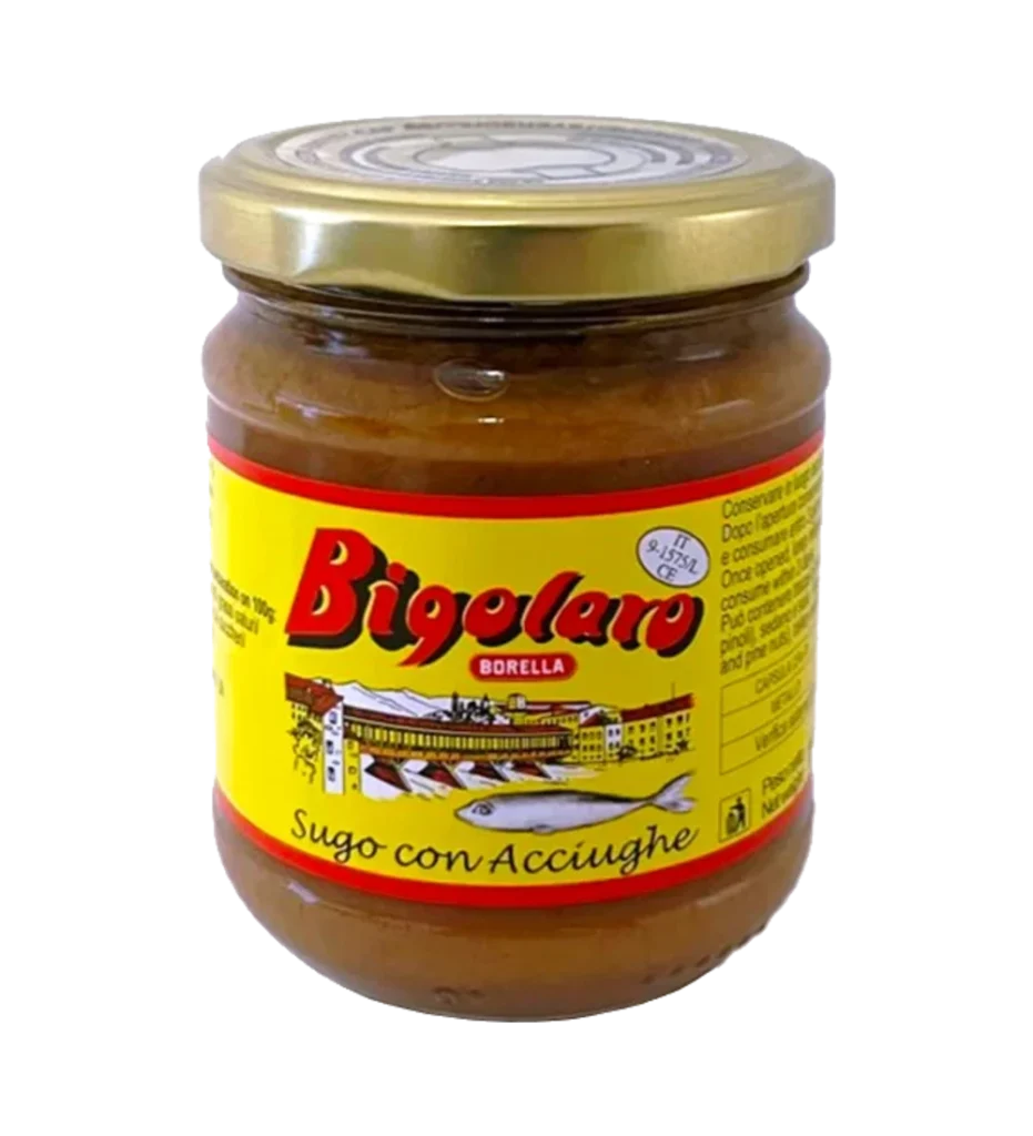 Ančiuvių padažas, bigoli in salsa